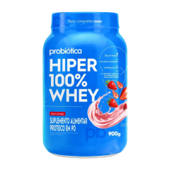HIPER 100% WHEY MORANGO POTE PROB 900G